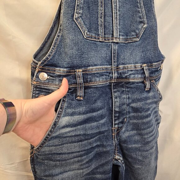 American Eagle Tomgirl Overalls Distressed Size XS Blue - Picture 2 of 10